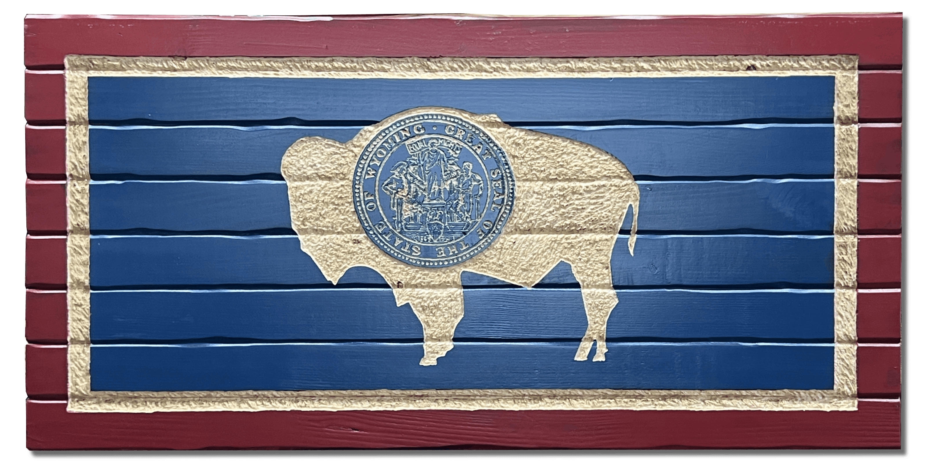 Wyoming Handcrafted Wooden Flag