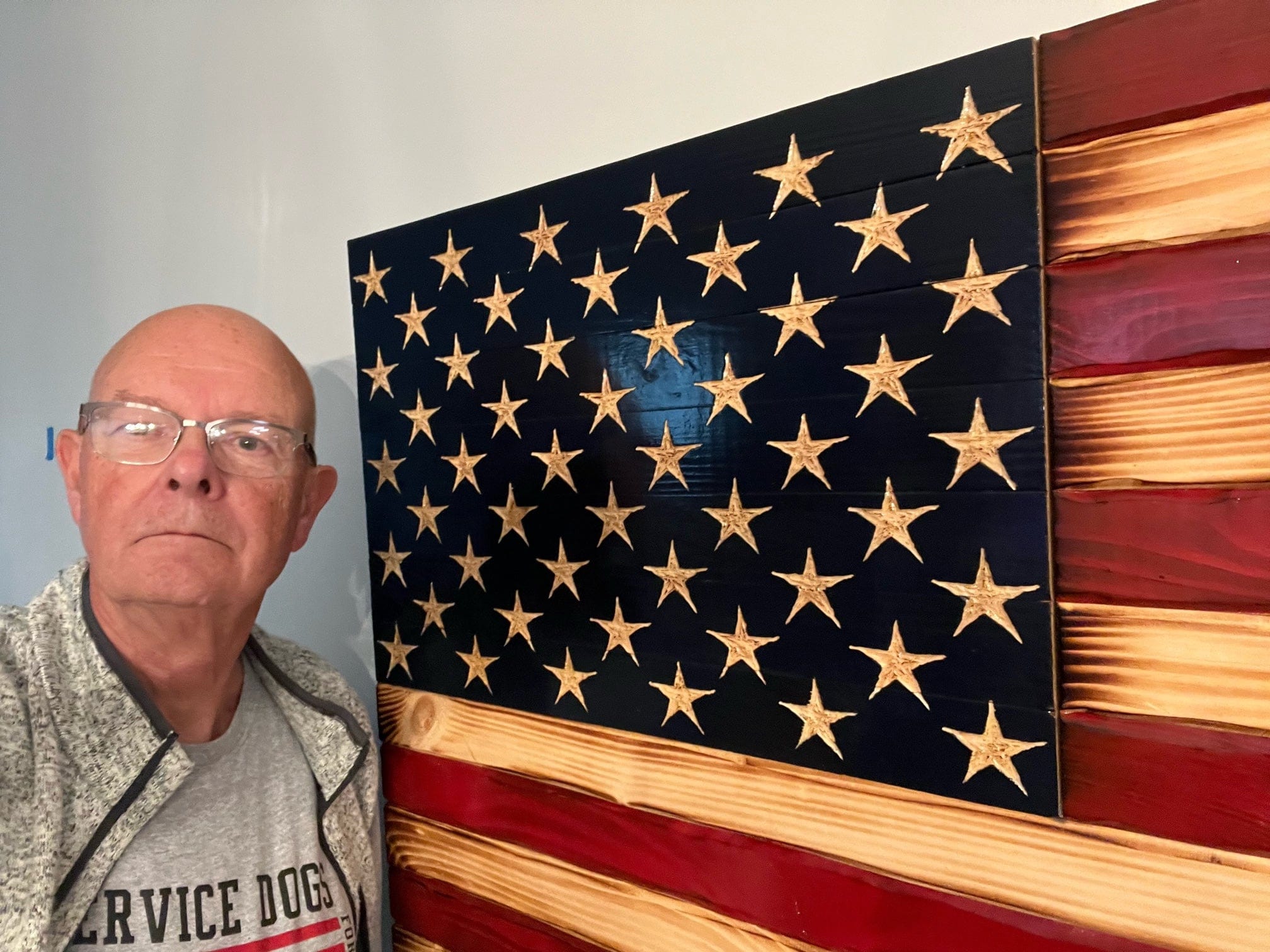 Old Glory Handmade Wooden American Flag