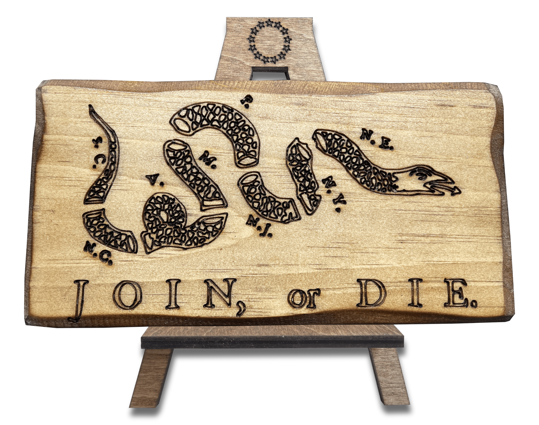 wooden handmade flag join or die usa american
